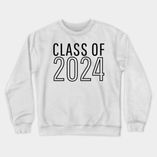 Class Of 2024. Simple Typography 2024 Design for Class Of/ Graduation Design. Black Crewneck Sweatshirt